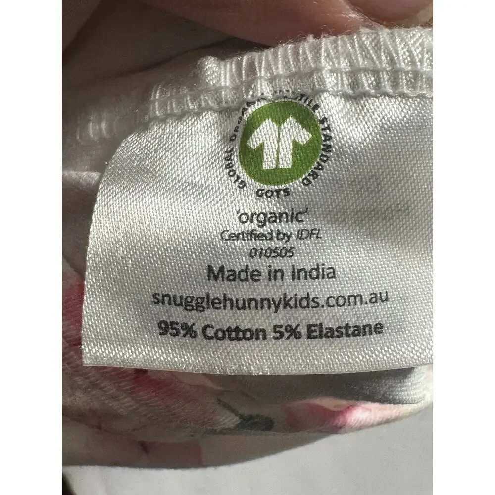 Snuggle Hunny Kids Organic Floral Bodysuit Lot 2 Size 0 6-12 Months Baby Girl